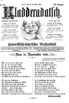 Kladderadatsch Sonntag 22. November 1868