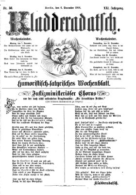 Kladderadatsch Sonntag 6. Dezember 1868