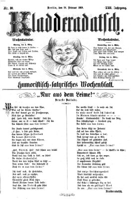 Kladderadatsch Sonntag 28. Februar 1869