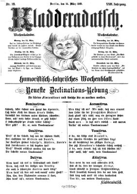 Kladderadatsch Sonntag 14. März 1869