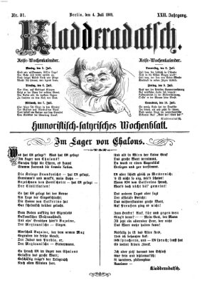 Kladderadatsch Sonntag 4. Juli 1869