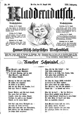 Kladderadatsch Sonntag 22. August 1869