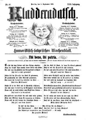 Kladderadatsch Sonntag 5. September 1869