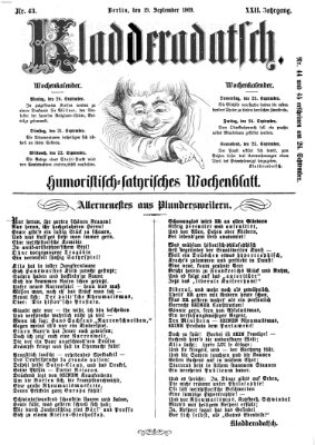 Kladderadatsch Sonntag 19. September 1869