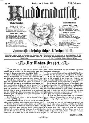 Kladderadatsch Sonntag 3. Oktober 1869