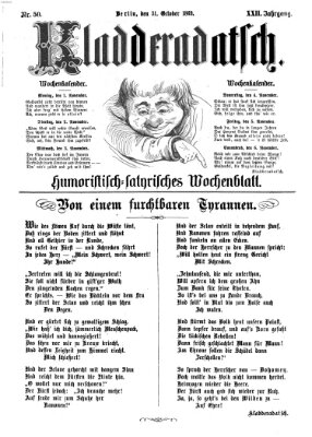 Kladderadatsch Sonntag 31. Oktober 1869