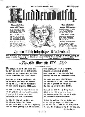 Kladderadatsch Sonntag 21. November 1869