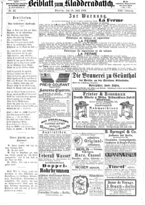 Kladderadatsch Sonntag 18. Juli 1869