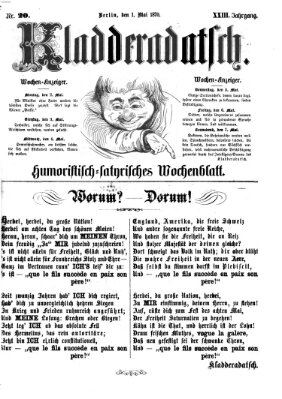 Kladderadatsch Sonntag 1. Mai 1870