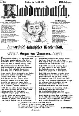 Kladderadatsch Sonntag 24. Juli 1870