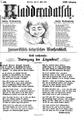 Kladderadatsch Sonntag 31. Juli 1870