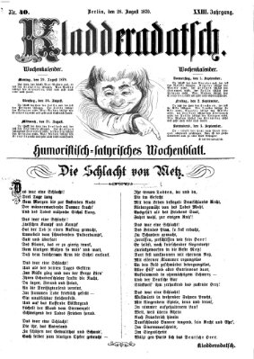 Kladderadatsch Sonntag 28. August 1870