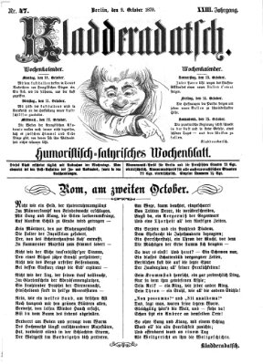 Kladderadatsch Sonntag 9. Oktober 1870