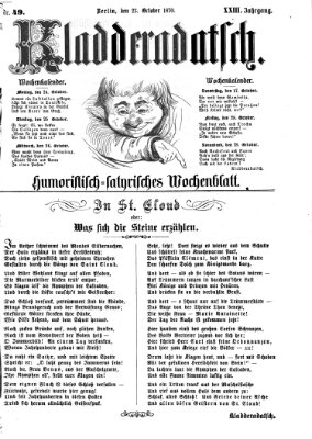 Kladderadatsch Sonntag 23. Oktober 1870