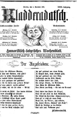 Kladderadatsch Sonntag 4. Dezember 1870