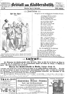 Kladderadatsch Sonntag 31. Juli 1870