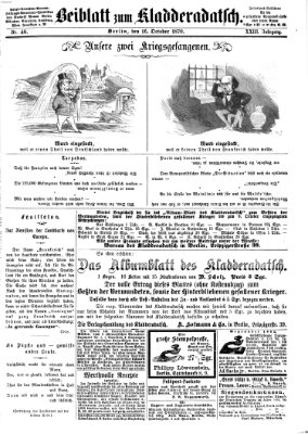 Kladderadatsch Sonntag 16. Oktober 1870