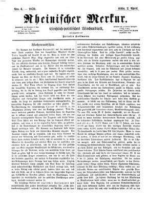 Rheinischer Merkur (Deutscher Merkur) Samstag 2. April 1870