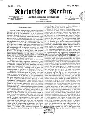 Rheinischer Merkur (Deutscher Merkur) Samstag 30. April 1870