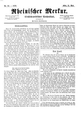 Rheinischer Merkur (Deutscher Merkur) Samstag 21. Mai 1870