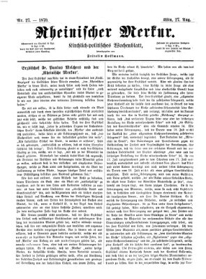 Rheinischer Merkur (Deutscher Merkur) Samstag 27. August 1870