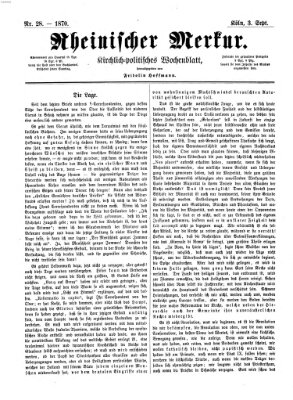 Rheinischer Merkur (Deutscher Merkur) Samstag 3. September 1870