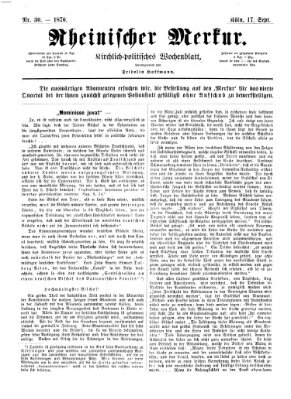 Rheinischer Merkur (Deutscher Merkur) Samstag 17. September 1870