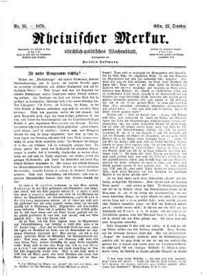 Rheinischer Merkur (Deutscher Merkur) Samstag 22. Oktober 1870