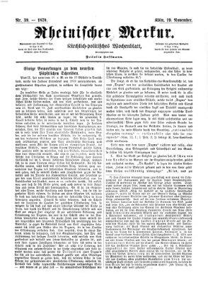 Rheinischer Merkur (Deutscher Merkur) Samstag 19. November 1870