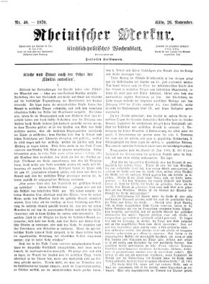 Rheinischer Merkur (Deutscher Merkur) Samstag 26. November 1870