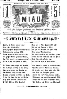 Miau Mittwoch 3. Oktober 1866