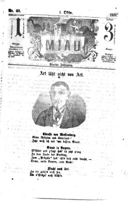 Miau Donnerstag 1. Oktober 1868