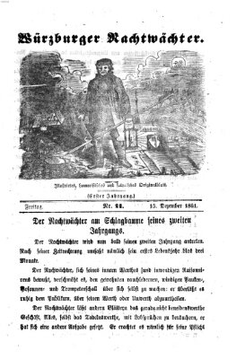 Würzburger Nachtwächter Sonntag 15. Dezember 1861