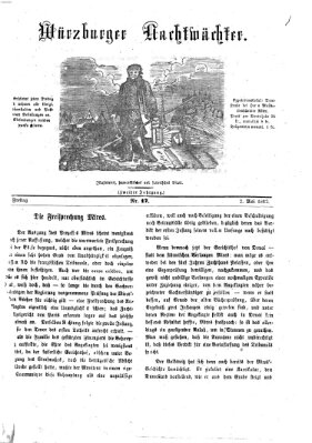 Würzburger Nachtwächter Freitag 2. Mai 1862