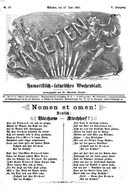 Raketen (Schalks-Narr) Samstag 17. Juni 1865