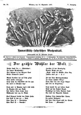 Raketen (Schalks-Narr) Samstag 16. September 1865