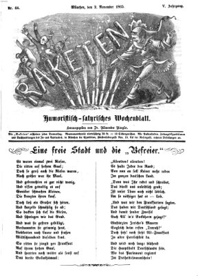 Raketen (Schalks-Narr) Donnerstag 2. November 1865