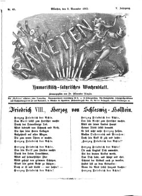 Raketen (Schalks-Narr) Donnerstag 9. November 1865