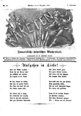 Raketen (Schalks-Narr) Freitag 8. Dezember 1865