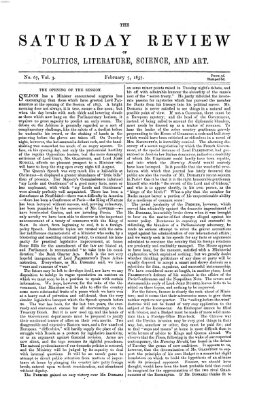 Saturday review Samstag 7. Februar 1857