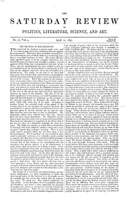 Saturday review Samstag 11. April 1857