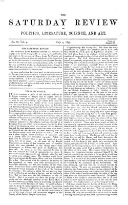 Saturday review Samstag 4. Juli 1857