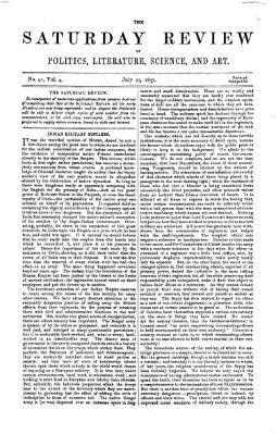 Saturday review Samstag 25. Juli 1857