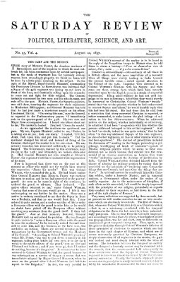 Saturday review Samstag 22. August 1857