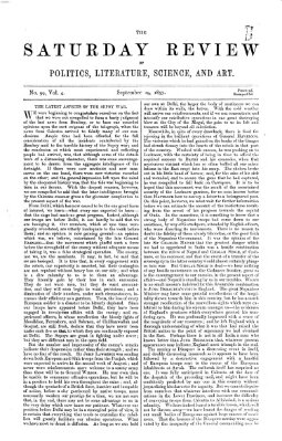 Saturday review Samstag 19. September 1857