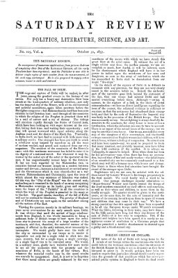 Saturday review Samstag 31. Oktober 1857