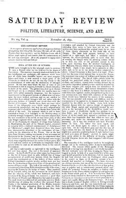 Saturday review Samstag 28. November 1857