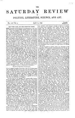 Saturday review Samstag 10. April 1858