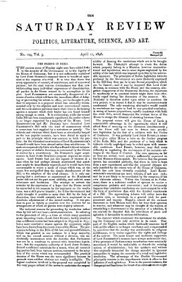 Saturday review Samstag 17. April 1858