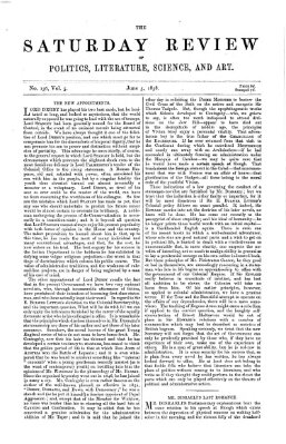 Saturday review Samstag 5. Juni 1858